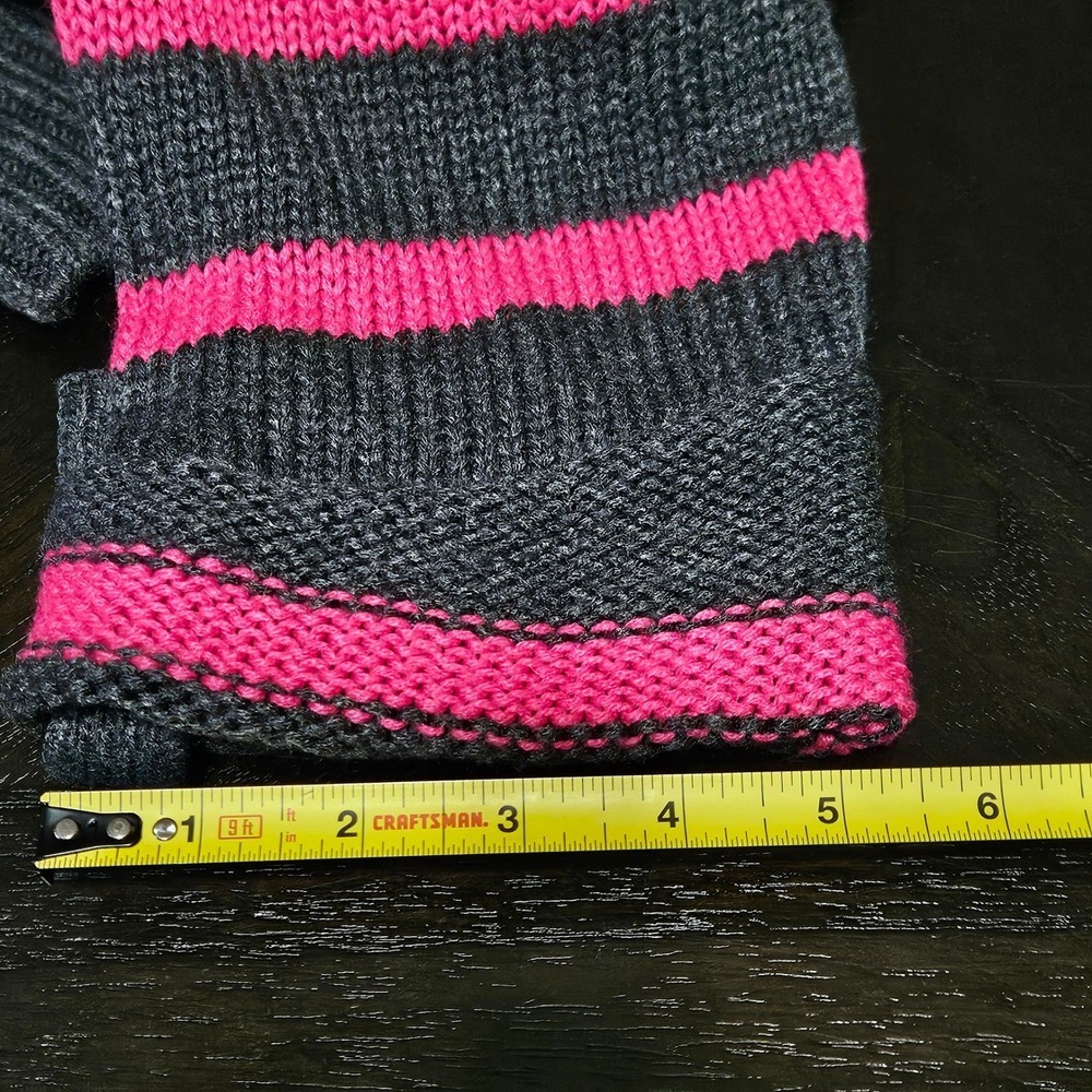Arizona Jean Company Sweater Women XL Pink Gray Striped Shawl Neck Y2K Preppy - Picture 9 of 9